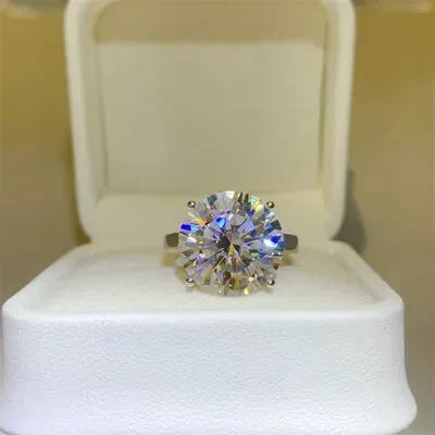 10 Carat Moissanite 925 Sterling Silver Ring Moissanite - Tophatter Daily Deals